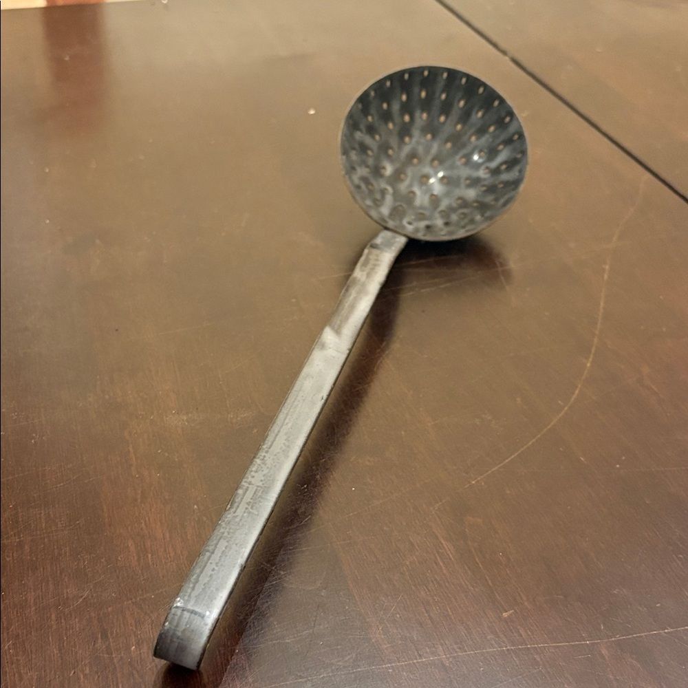 Durable granite enamelware metal slotted spoon